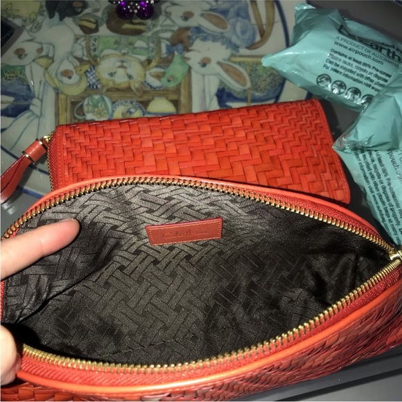 Cole Haan Red Woven Wallet and Pouch Set - Picture 4 of 4